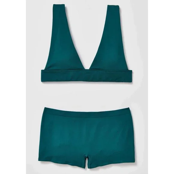 🎉LAST CHANCE🎉 FREE PEOPLE No Show Plunge Bralette / Evergreen - Picture 7 of 8